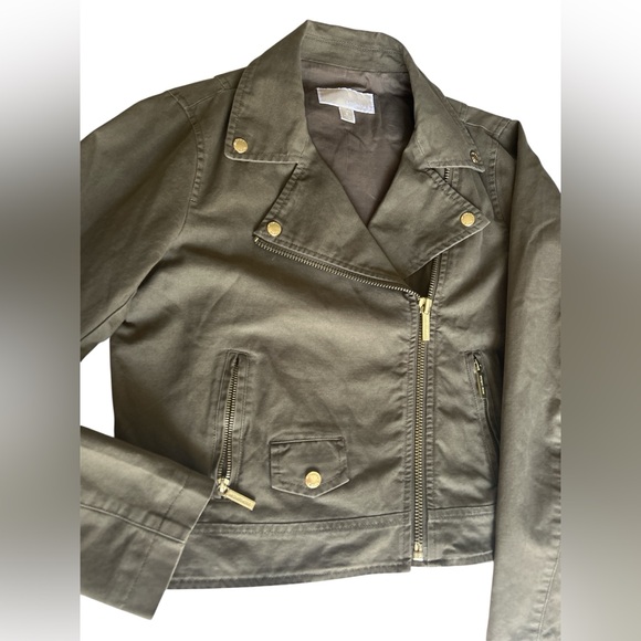 Michael Kors Brown 100% Cotton Moto Jacket - Picture 1 of 5